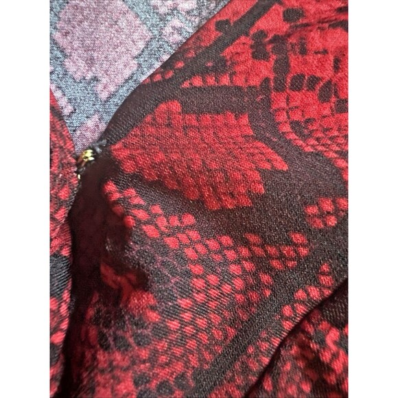 Michael Kors Women's Plus Size Top Snakeskin-Print Crossover Border Top Red 1X - Picture 6 of 8